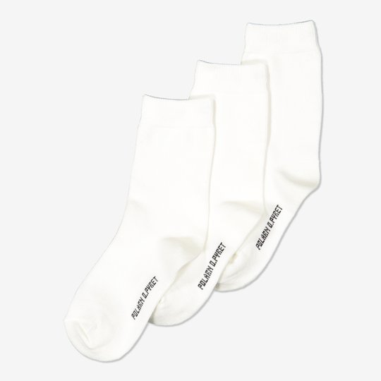 3-pakning ensfargede sokker barn hvit