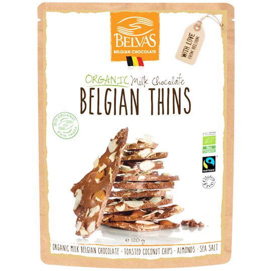 Maitosuklaa, "Belgian Thins" 120 g - 67% alennus