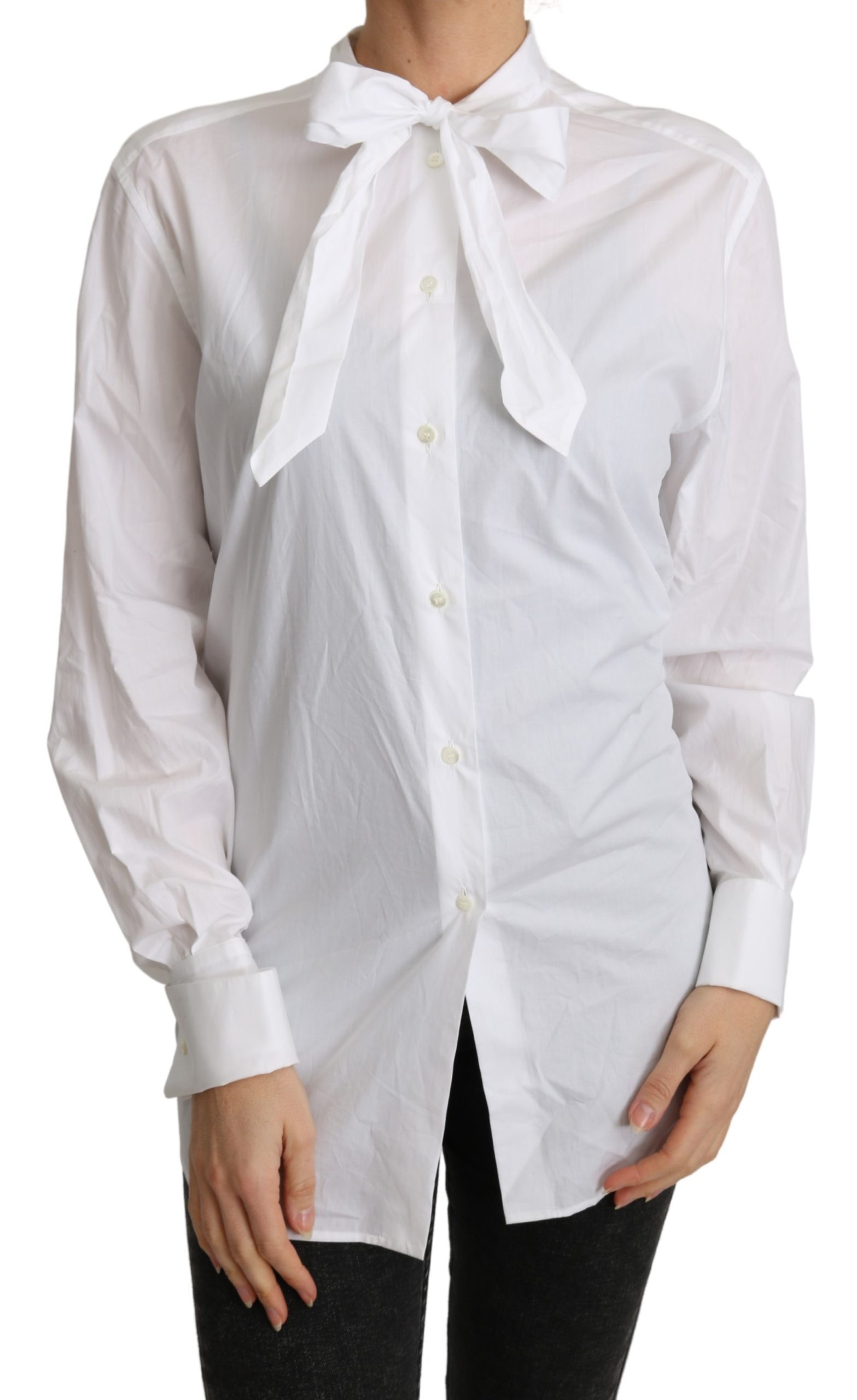 Dolce & Gabbana Women's Scarf Neck Shirts White TSH4830 - IT44|L
