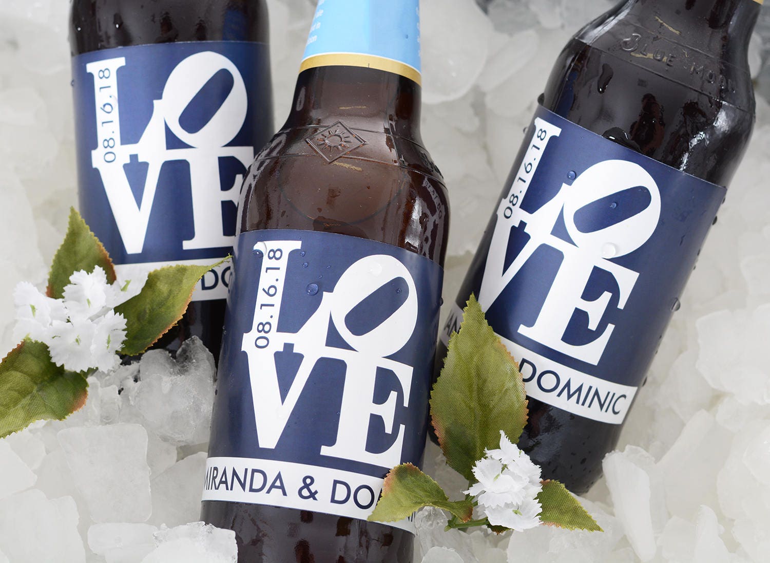 Philly Love Wedding Beer Bottle Labels - Custom Personalized Label Sticker Wdibw-266