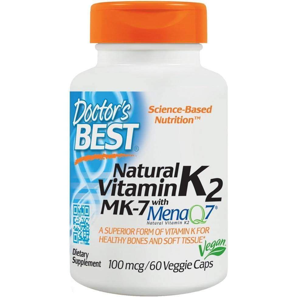 Natural Vitamin K2 MK7 with MenaQ7, 100mcg - 60 vcaps