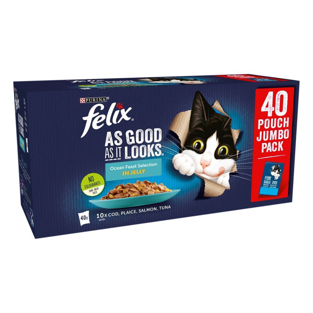 Felix As Good As It Looks Jumbo Pack 40 x 100g - Mixed Selection in Jelly