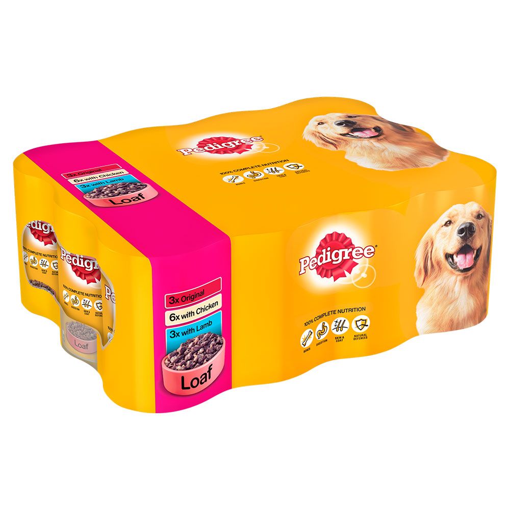 Pedigree Adult Selection Multipack 12 x 400g - Meat Selection in Loaf (Original, Chicken & Lamb)