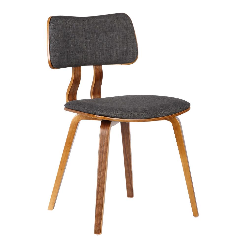 Armen Living Jaguar Contemporary/Modern Polyester/Polyester Blend Upholstered Dining Side Chair (Wood Frame) in Black | LCJASIWACH