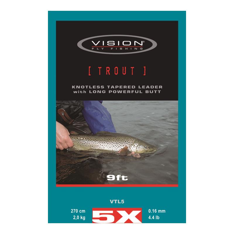 Vision Trout Leader 9' 2X Perfekt for store fluer