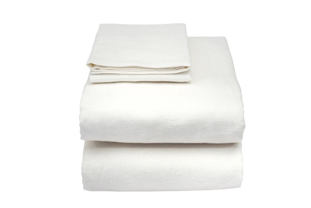 Essential Medical Supply Twin Extra Long Cotton Polyester Blend Bed Sheet in White | C3055