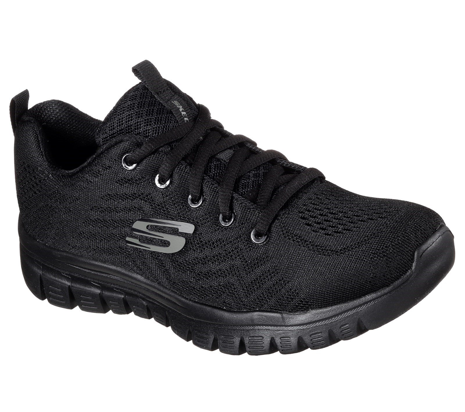 Skechers Women's Graceful Sports Trainer Various Colours 30706 - Black/Black 3