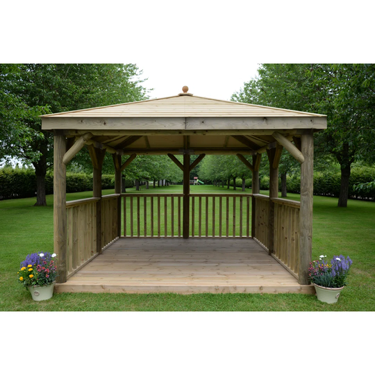 Buy 3.5m x 3.5m Wooden Gazebo with Timber Roof Online