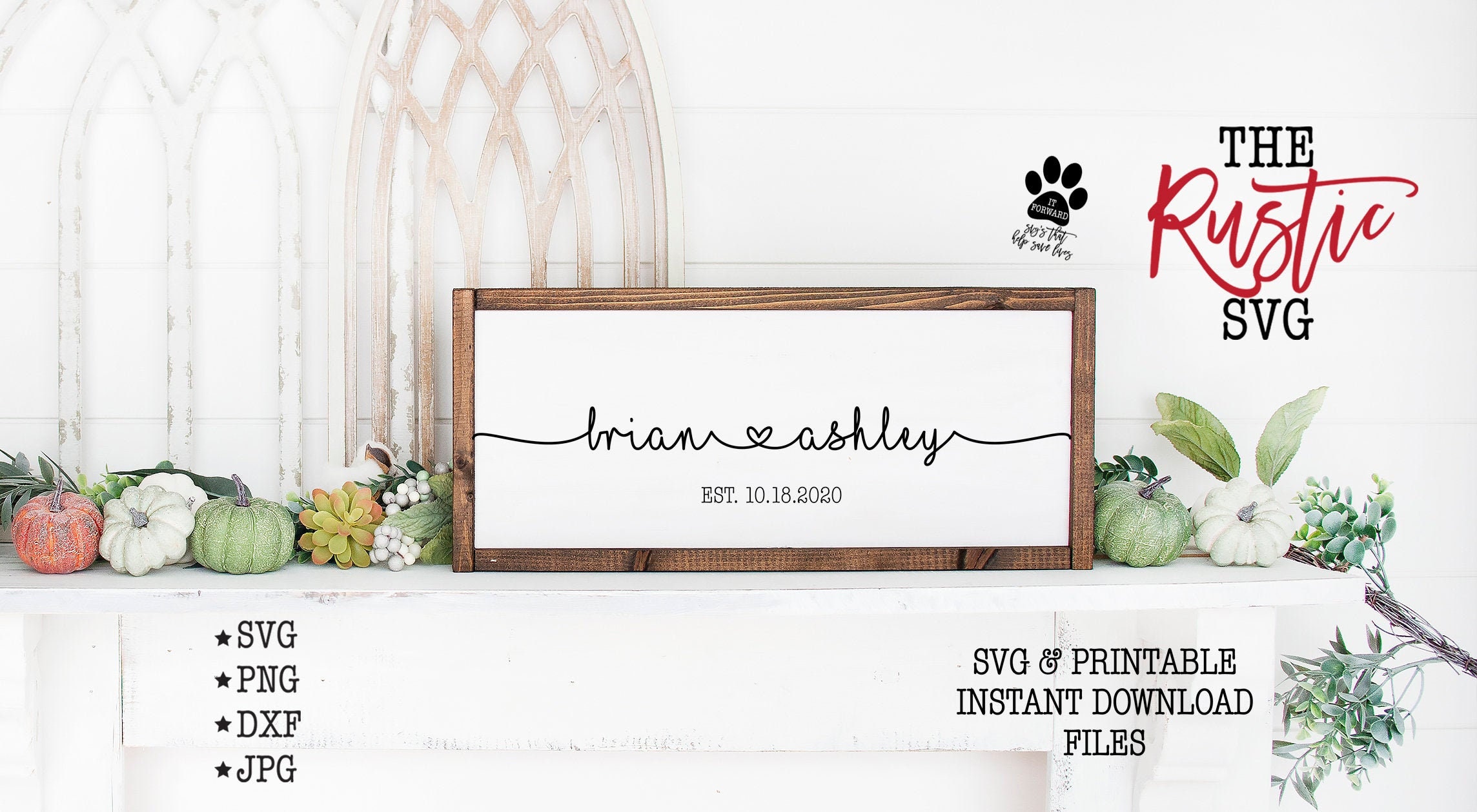 Established Wedding Sign, Printable Personalized Husband & Wife Svg, Cricut, Silhouette, 014