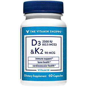 Vitamin D3 & K2 - Immune Support & Bone Health - 2,500 IU (60 Capsules)