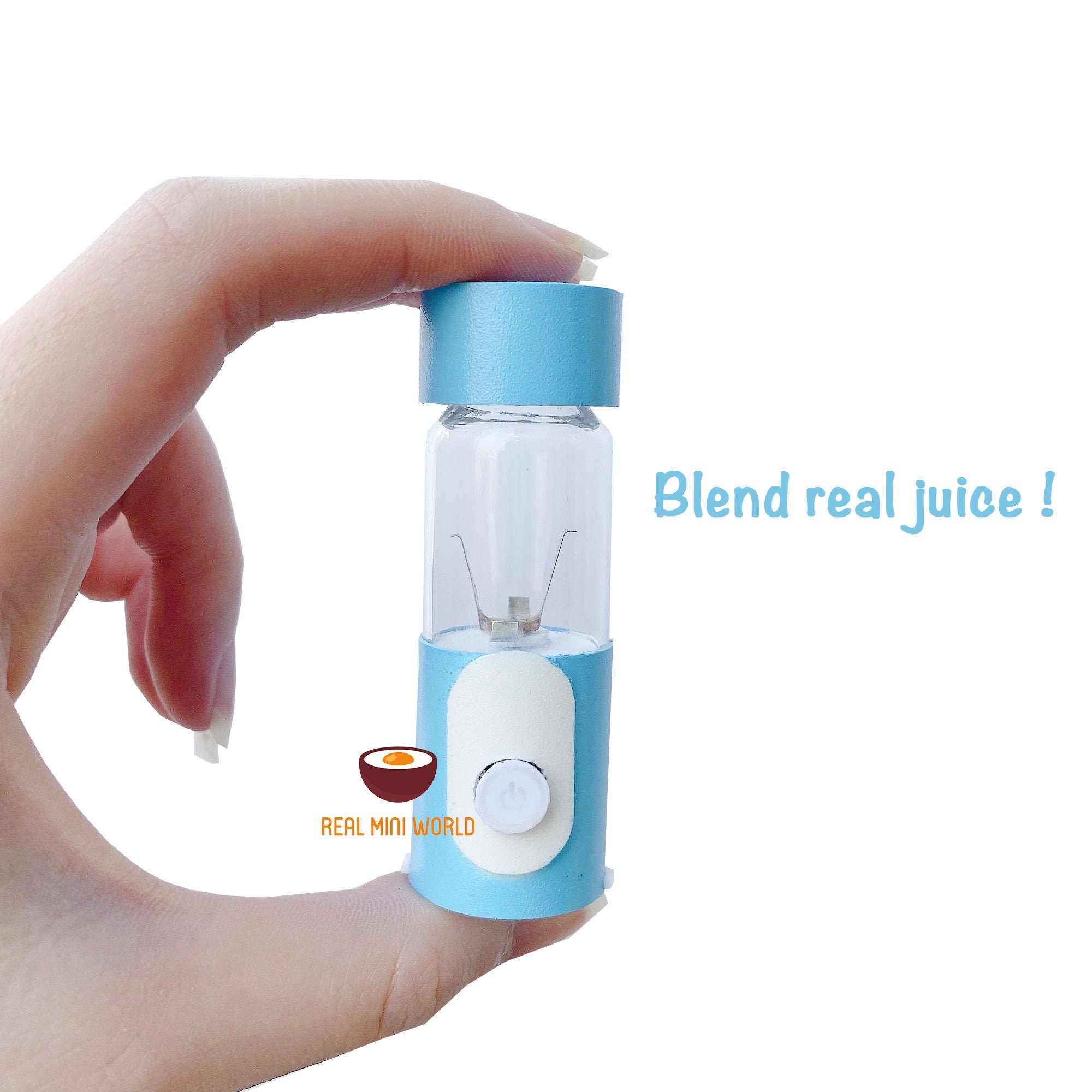 Real Working Miniature Juicer Blender Pastel Blue | Can Blend Real Fruit & Vegetables