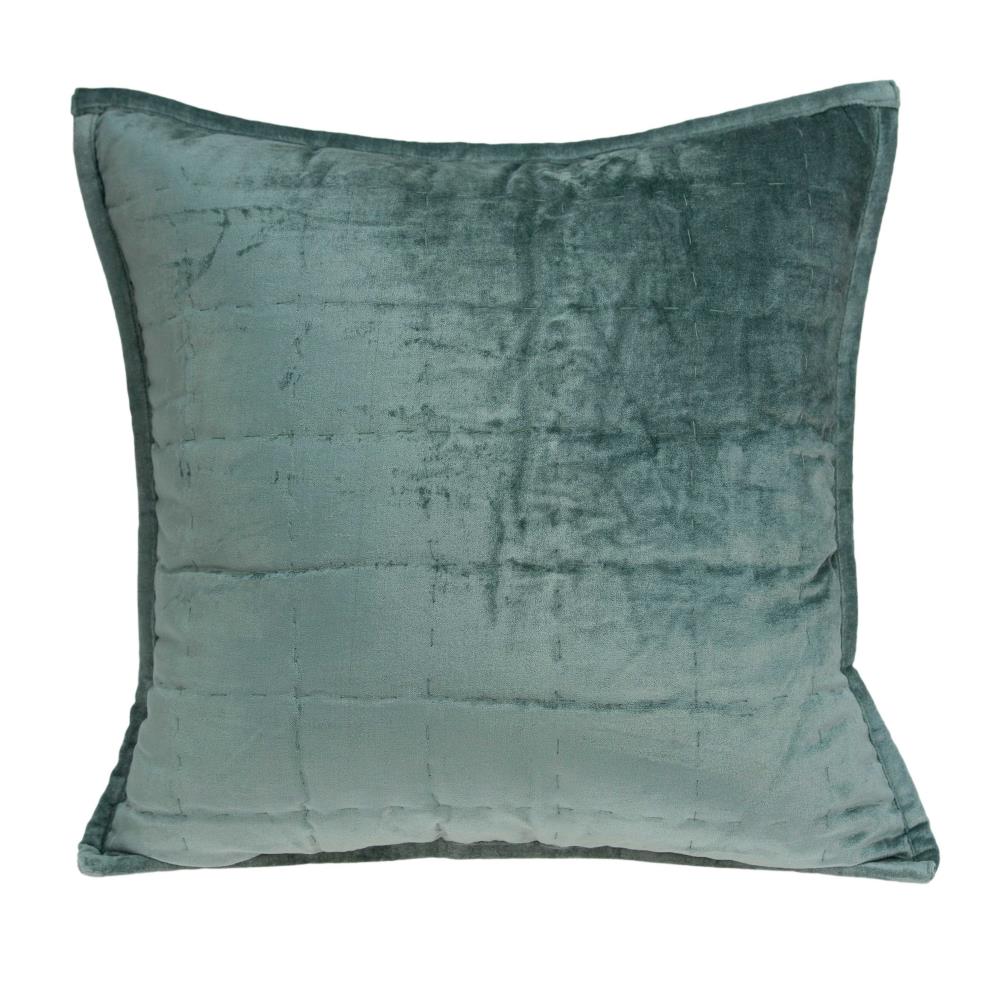 HomeRoots Jordan Sea Foam Standard Cotton Viscose Blend Pillow Case in Green | 334265