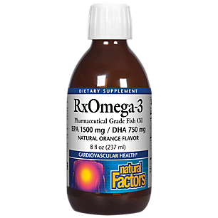 Rx Omega 3 - EPA 1,500 MG / DHA 750 MG - Natural Orange Flavor (8 Fluid Ounces)
