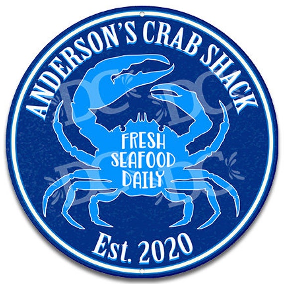 Crab Shack Seafood Signs, Custom Restaurant Cooking Fresh