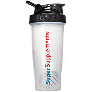 Super Supplements Classic Shaker Bottle with Wire Whisk BlenderBall - White (28 fl oz.)