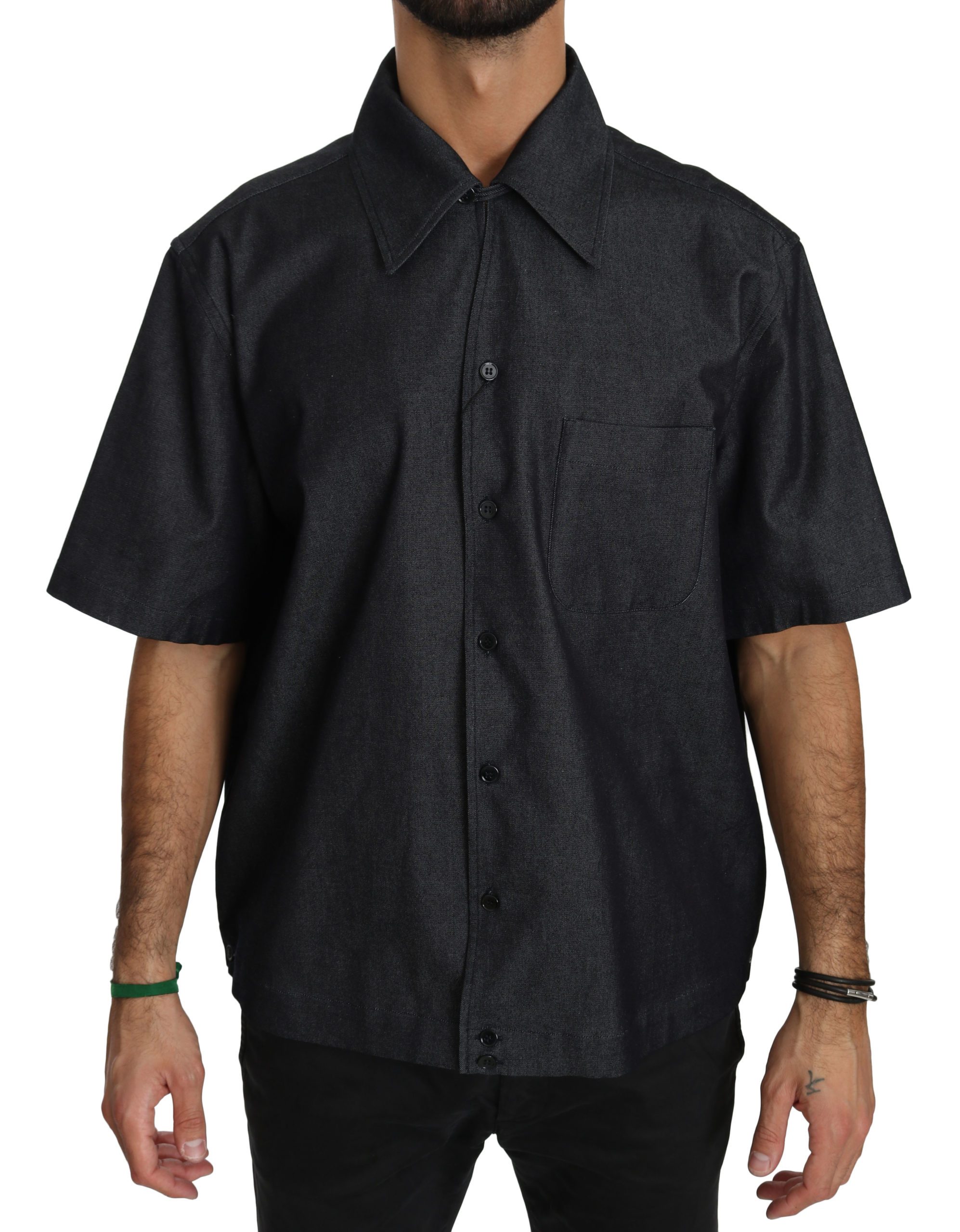 Dolce & Gabbana Men's SS Cotton Shirt Black TSH4026 - IT40 | M