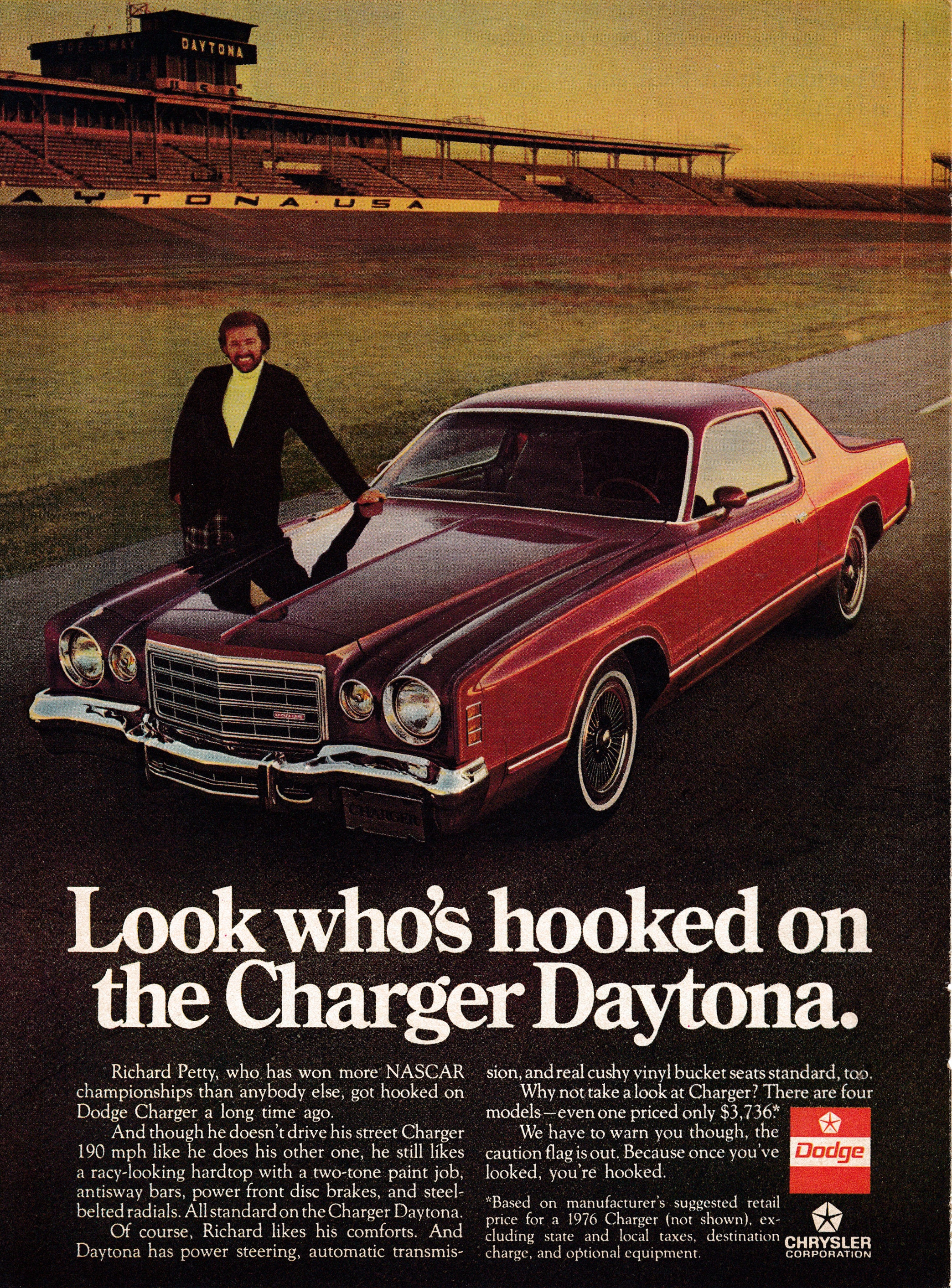 1976 Dodge Daytona Richard Petty Cost 3736 Original Magazine Ad