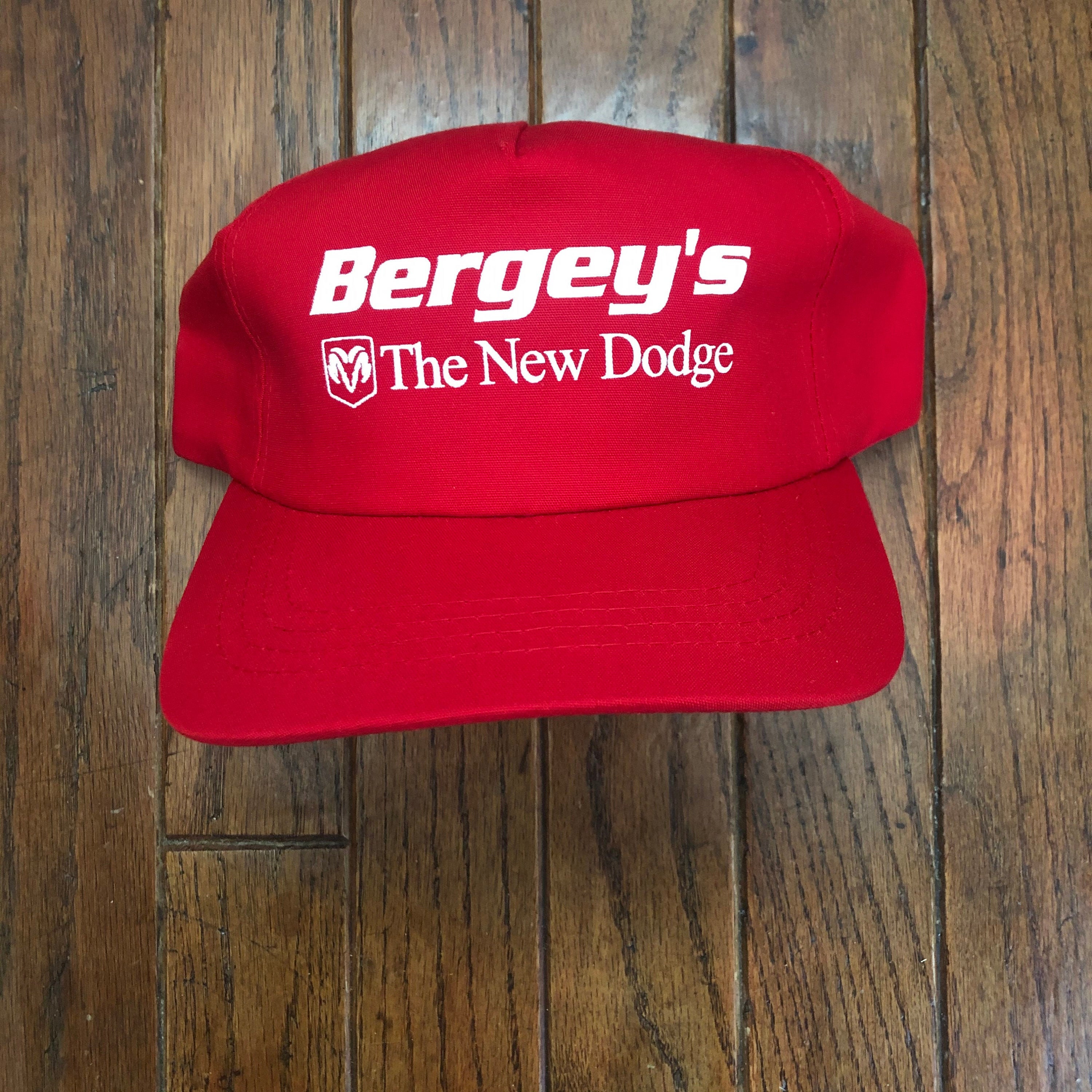 Vintage 80S 90S Bergey's Dodge Ram Trucks Snapback Hat Baseball Cap