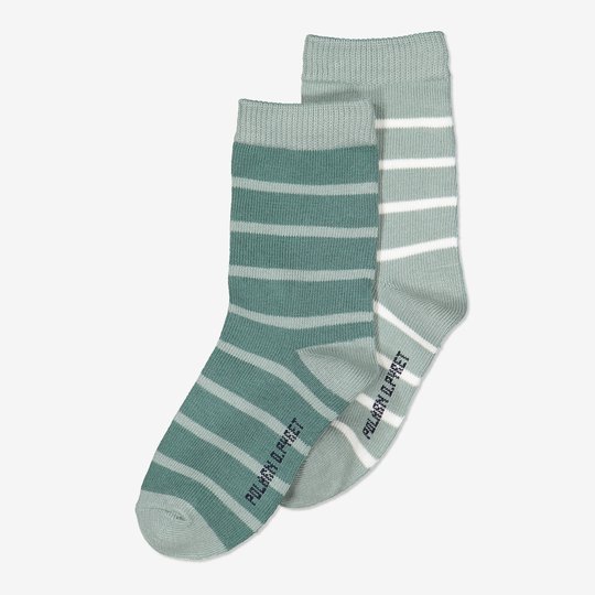 2-pakning stripete sokker grønn