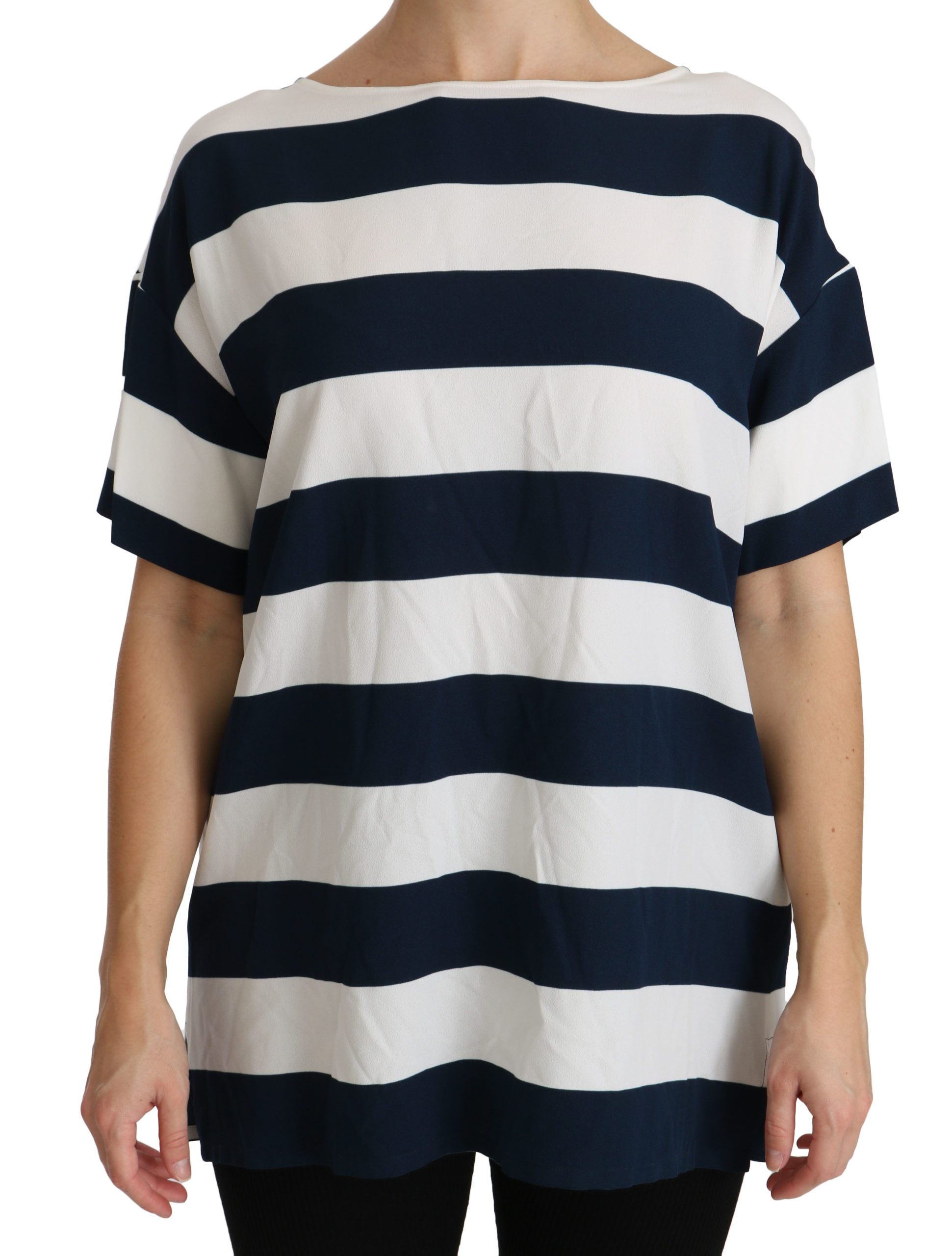Dolce & Gabbana Women's Stripes Tops Blue/White TSH4312 - IT48|XXL