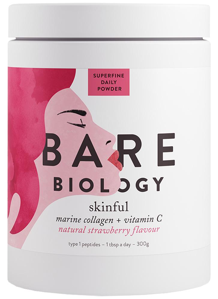 Bare Biology Skinful Marine Collagen + Vitamin C Strawberry Flavour