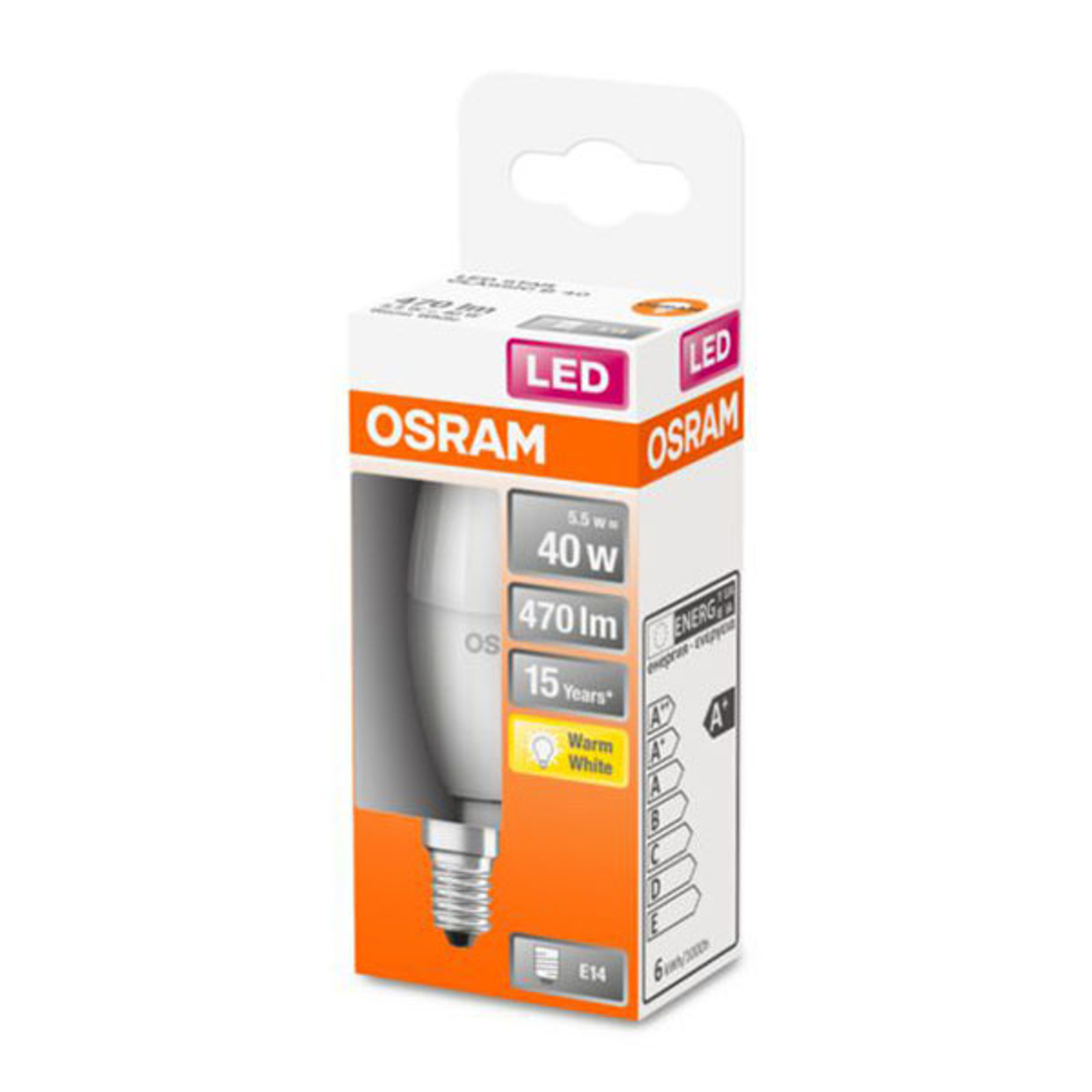 OSRAM Classic B -LED-lamppu E14 5,5W 2 700 K matta