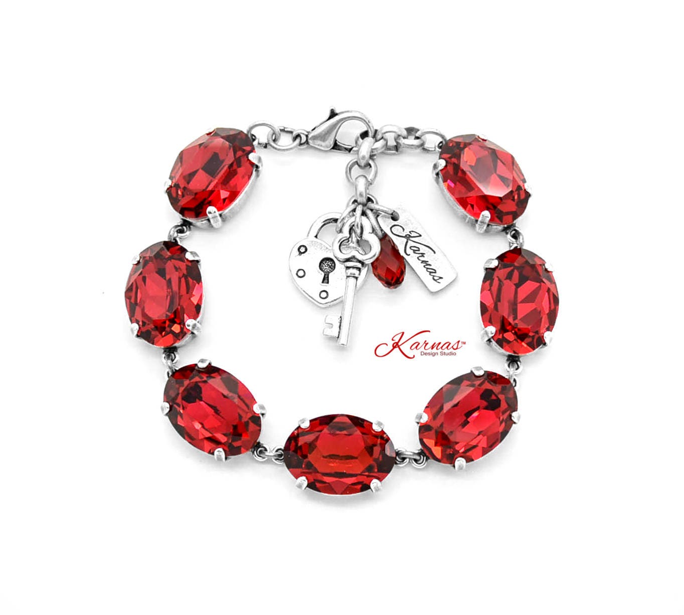 La Belle poque 18x13mm Scarlet Georgian Style Bracelet Made With Crystal Choose Your Finish Karnas Design Studio Free Shipping