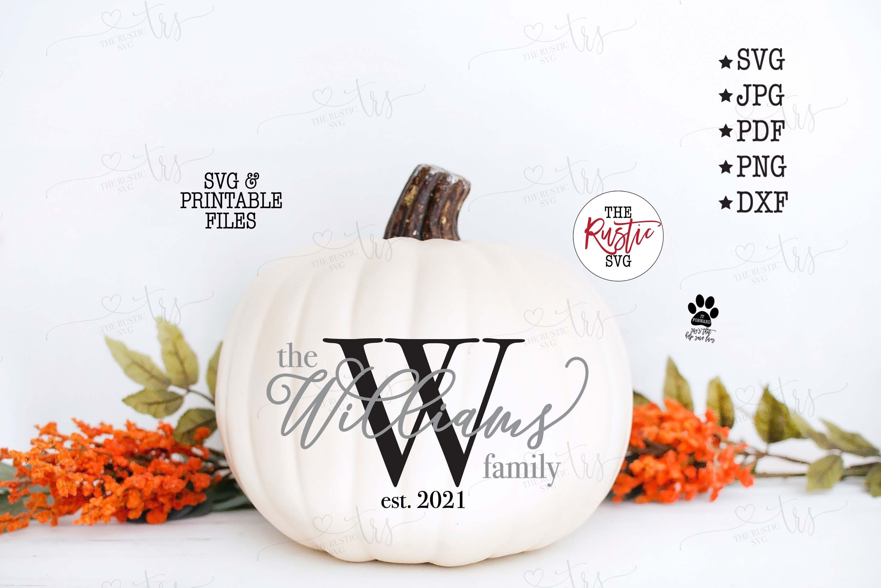 Personalized Pumpkin Name, Name Svg, Wedding Family Sign, Svg Files, Svg, Png, Cricut, 003