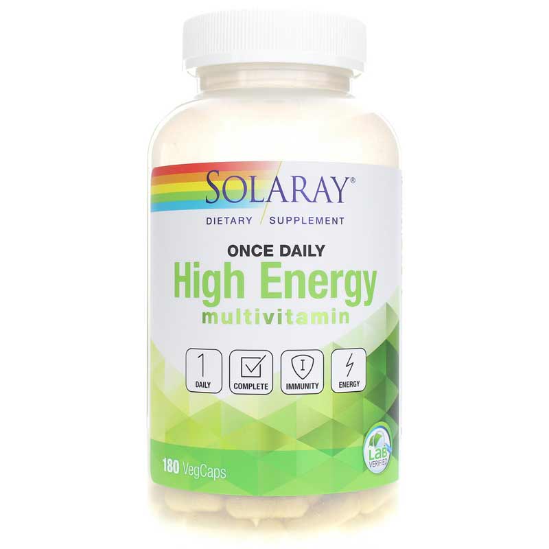 Solaray Once Daily Food-Based Multi-Vita-Min, High Energy Formula 180 Veg Capsules