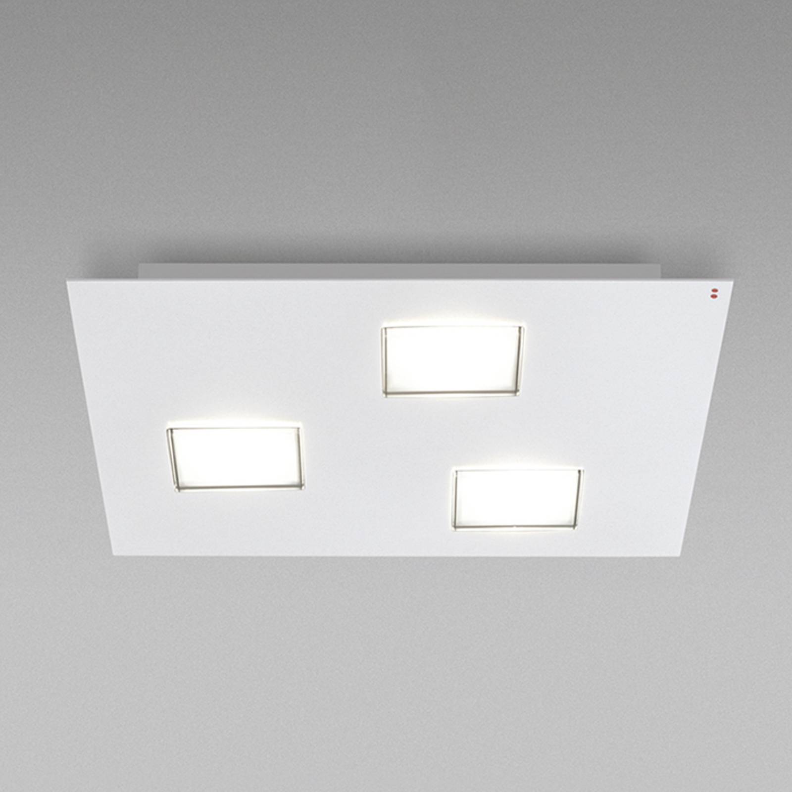 Fabbian Quarter -LED-kattovalo 3-lamp. valkoinen