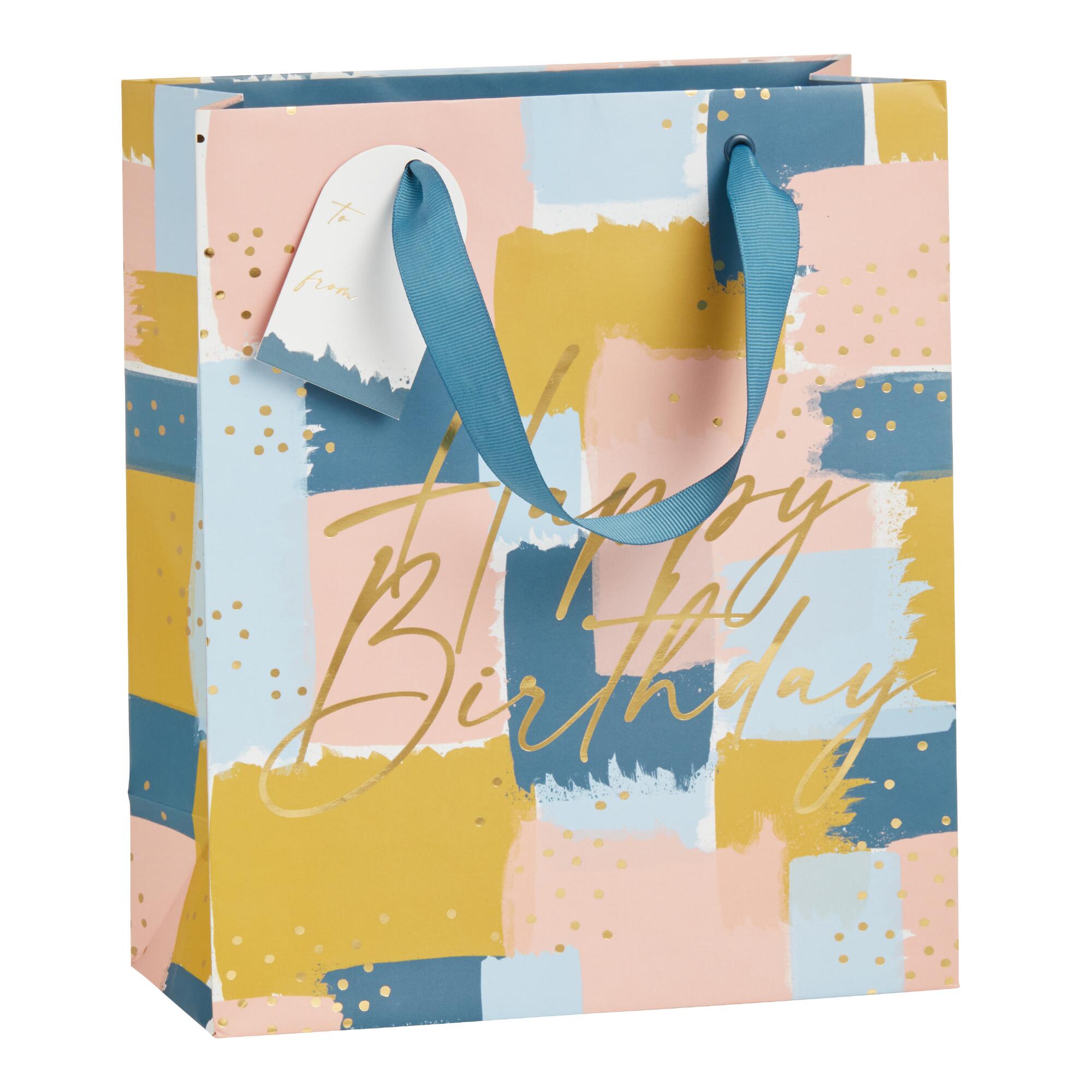 Medium Patchwork Happy Birthday Gift Bag Set Of 2 by World Market