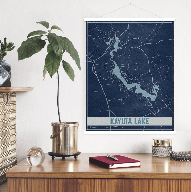 Kayuta Lake New York Map Print | Magnetic Poster Frame Printed Marketplace