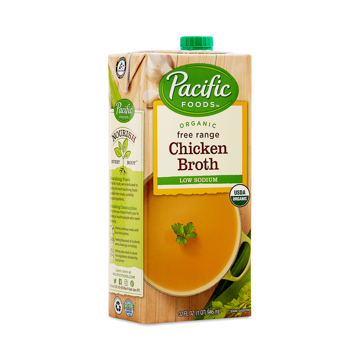Pacific Foods Organic Low Sodium Chicken Broth 32 fl oz carton