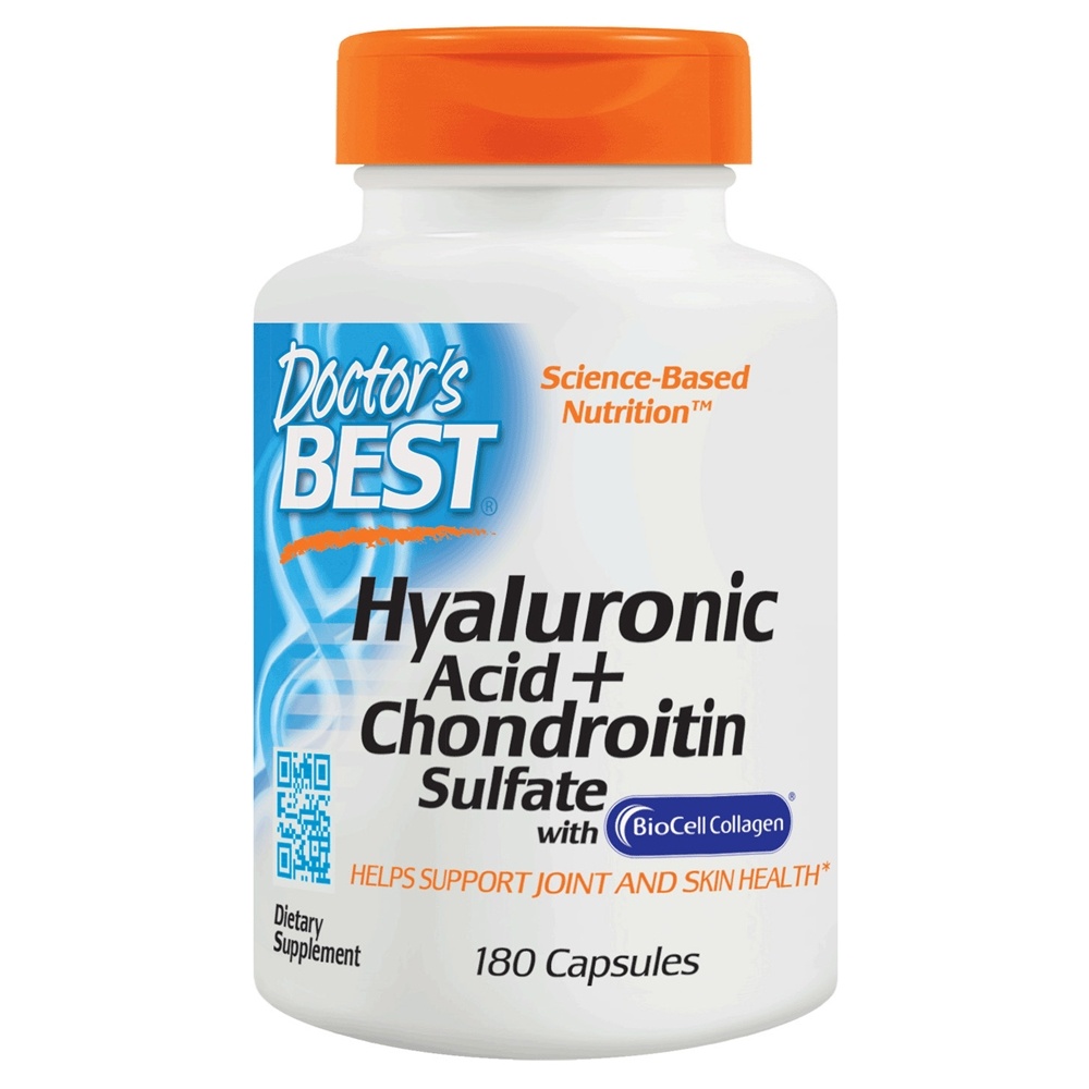 Doctor's Best - Hyaluronic Acid Chondroitin Sulfate with BioCell Collagen - 180 Capsules