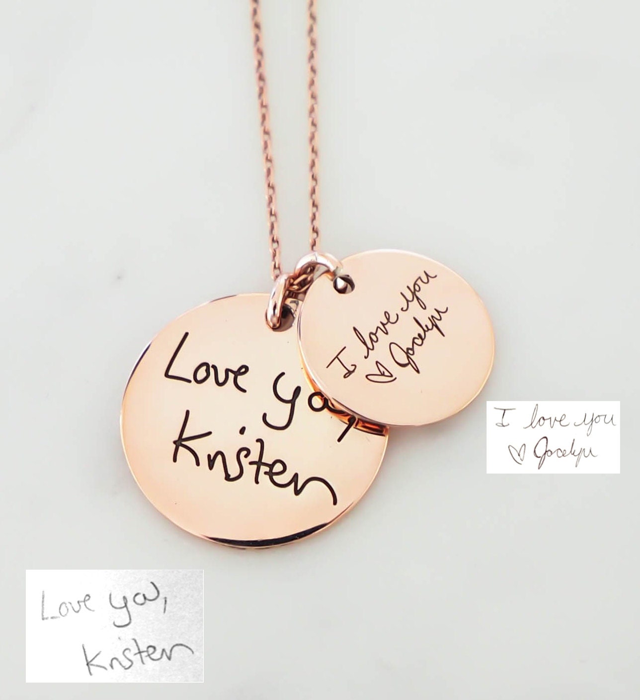 Handwriting Jewelry Personalized Necklace Actual Custom Charm Gift Mom Nm20