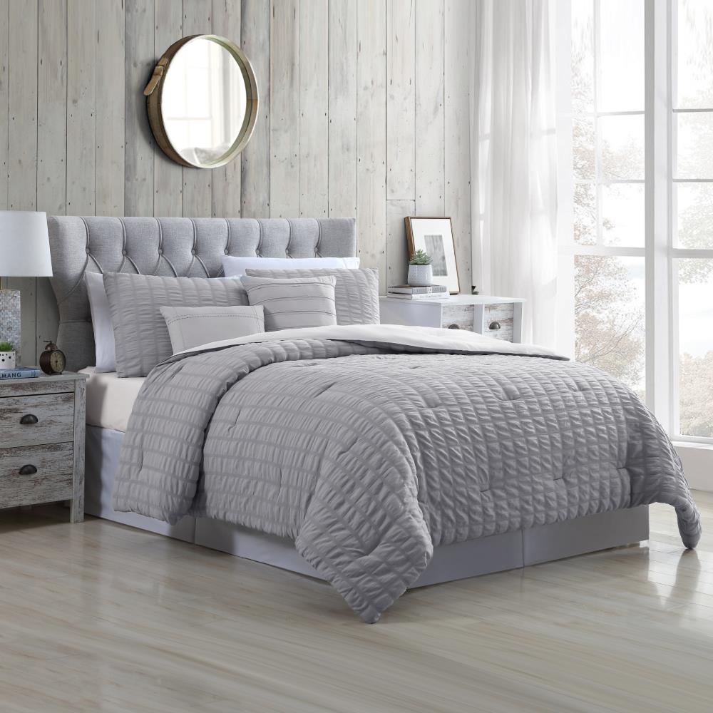 Amrapur Overseas Kane comforter set Gray Multi Reversible Queen Comforter (Blend with Polyester Fill) | 3MLTICSE-KNE-QN