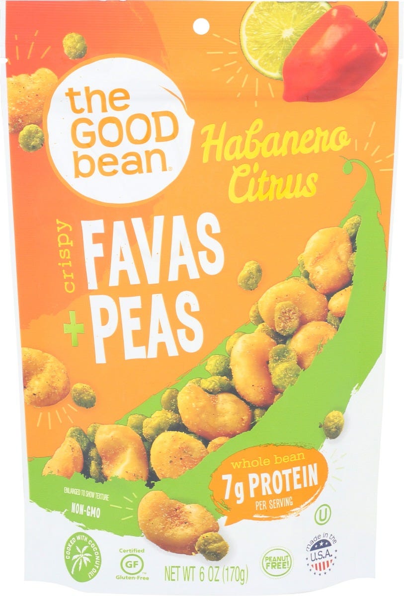 The Good Bean Crispy Favas Plus Peas, Habanero Citrus - 6 oz