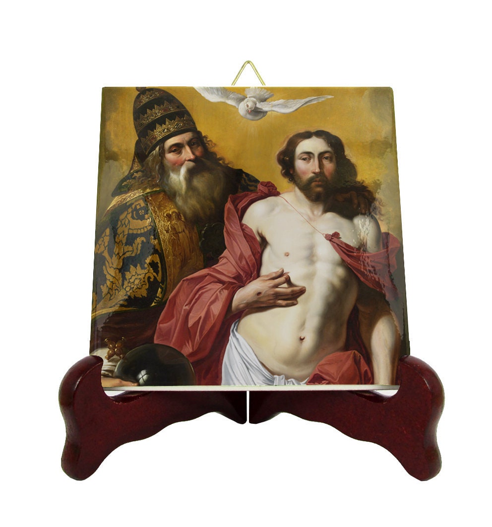 Religious Art - The Holy Trinity Religious Icons Catholic Plaque Christian Gift Gifts