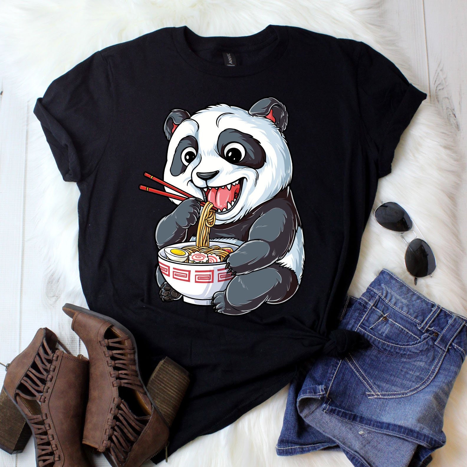 Panda Eating Ramen Shirt/Gifts Lover Tshirt Tee Tank Top Hoodie