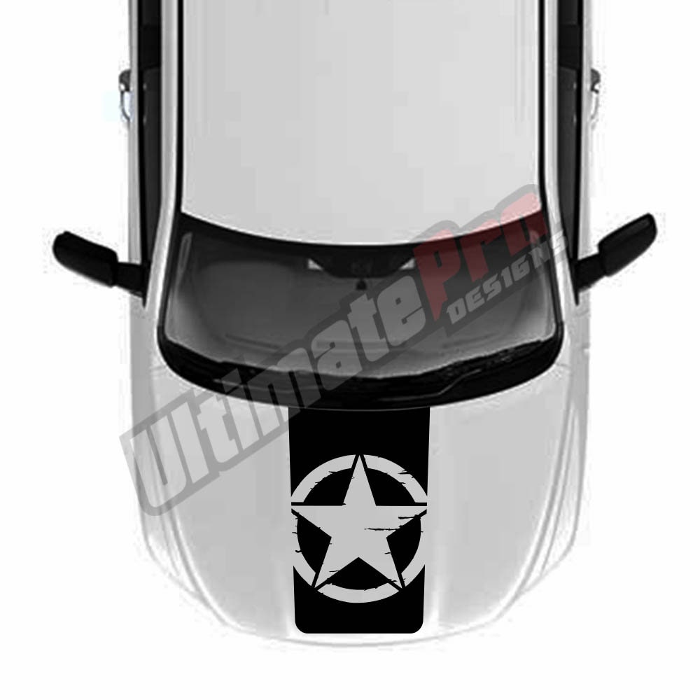 Stripes Decal Sticker Compatible With Dodge Ram Crew Cab Hood Laramie Longhorn Srt8 1500 2017 2018 2019 2020 Front Scoop Vent Star