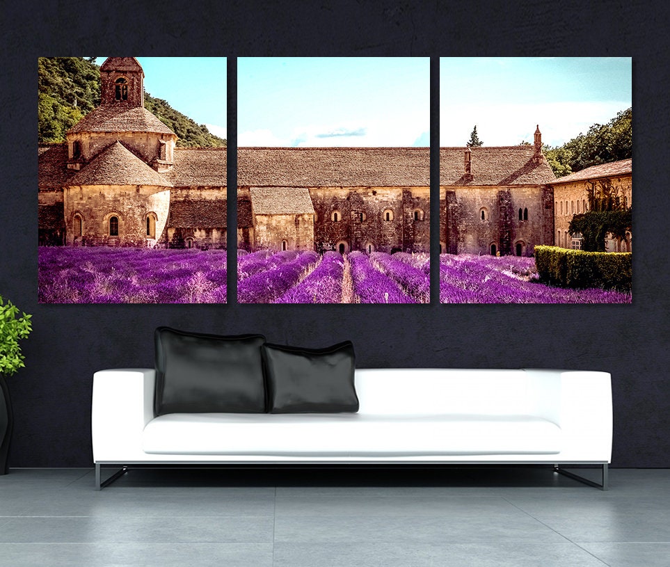 French Wall Decor, Abbey Of Senanque in Large Canvas Print