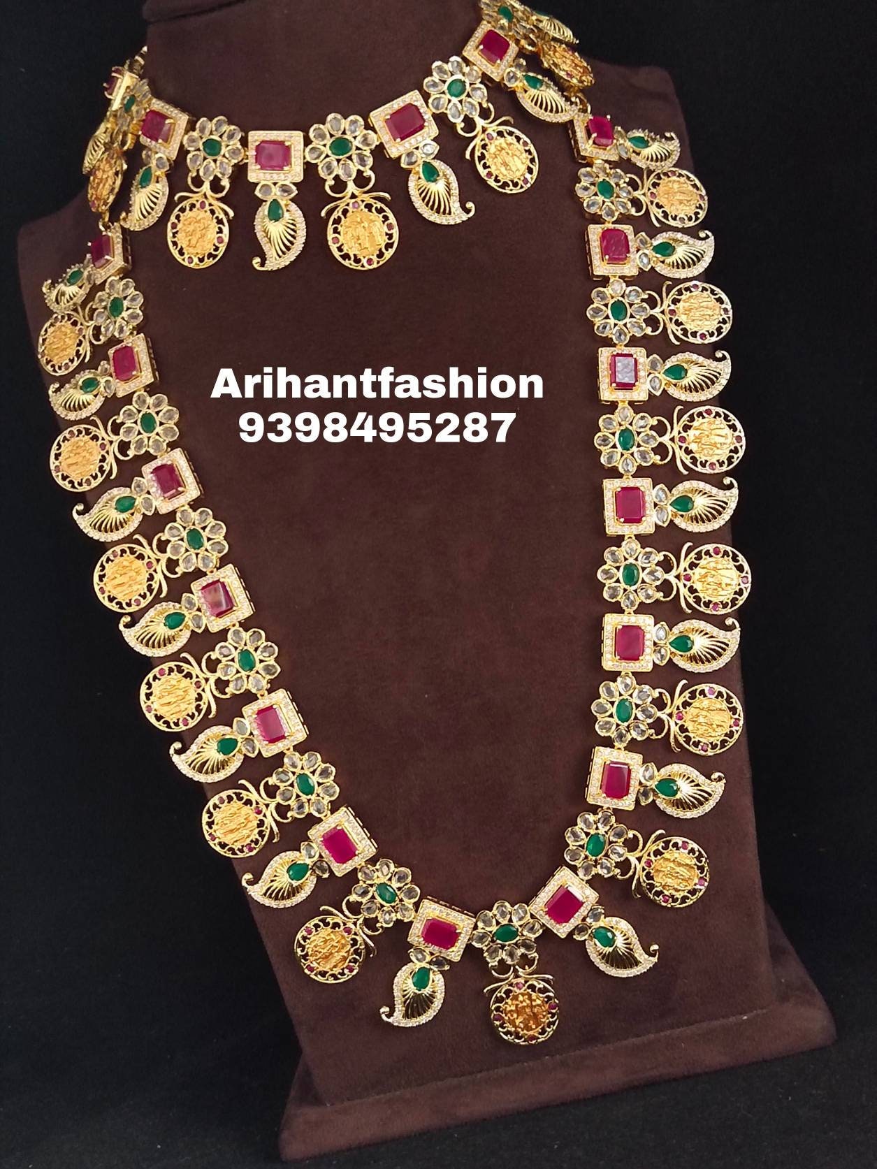 Beautiful Gold Replica Ram Parivar Necklace With Earrings