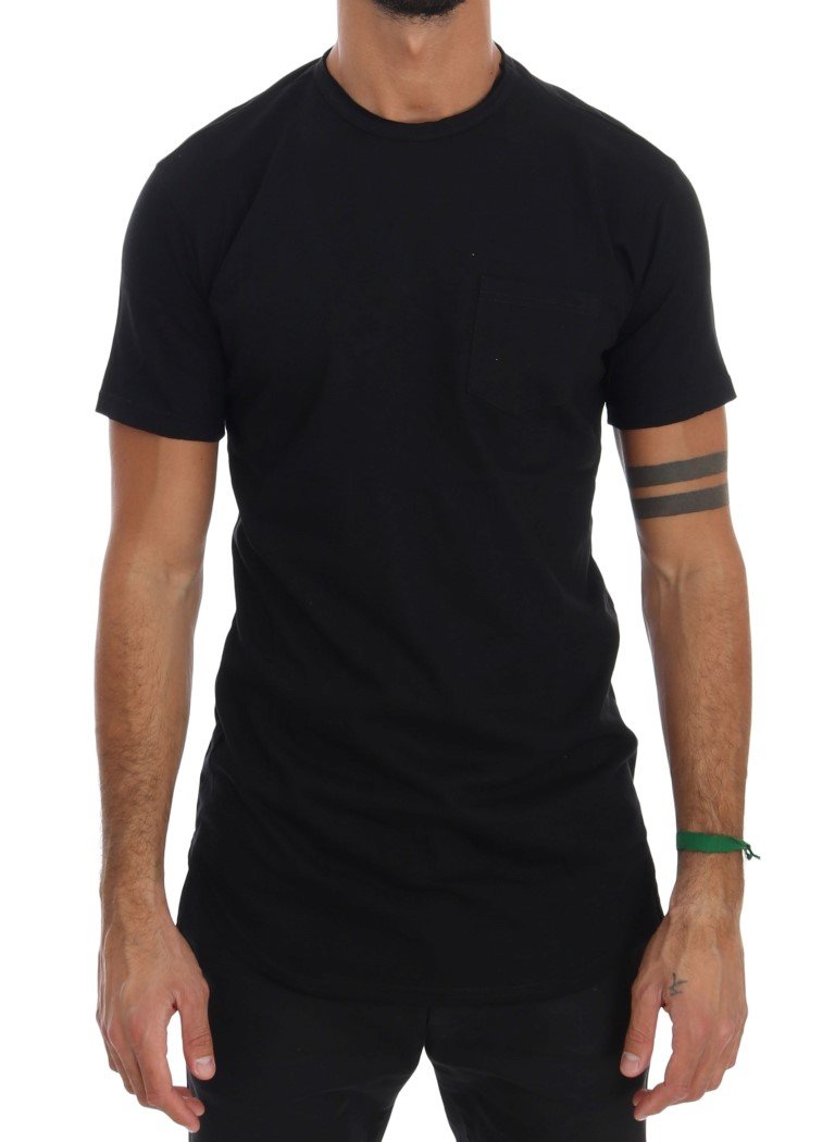 Daniele Alessandrini Men's Cotton Crewneck T-Shirt Black TSH1317 - S