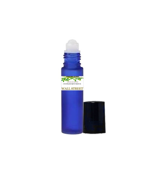 B9 Wall Street Custom Blend Premium Perfume Oil Type With Similar Notes in A 10Ml Blue Cobalt Roller Bottle