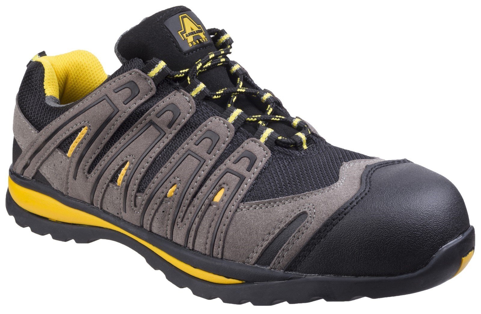 Amblers Unisex Safety Metal Free Lace Up Trainer Black - Black 4