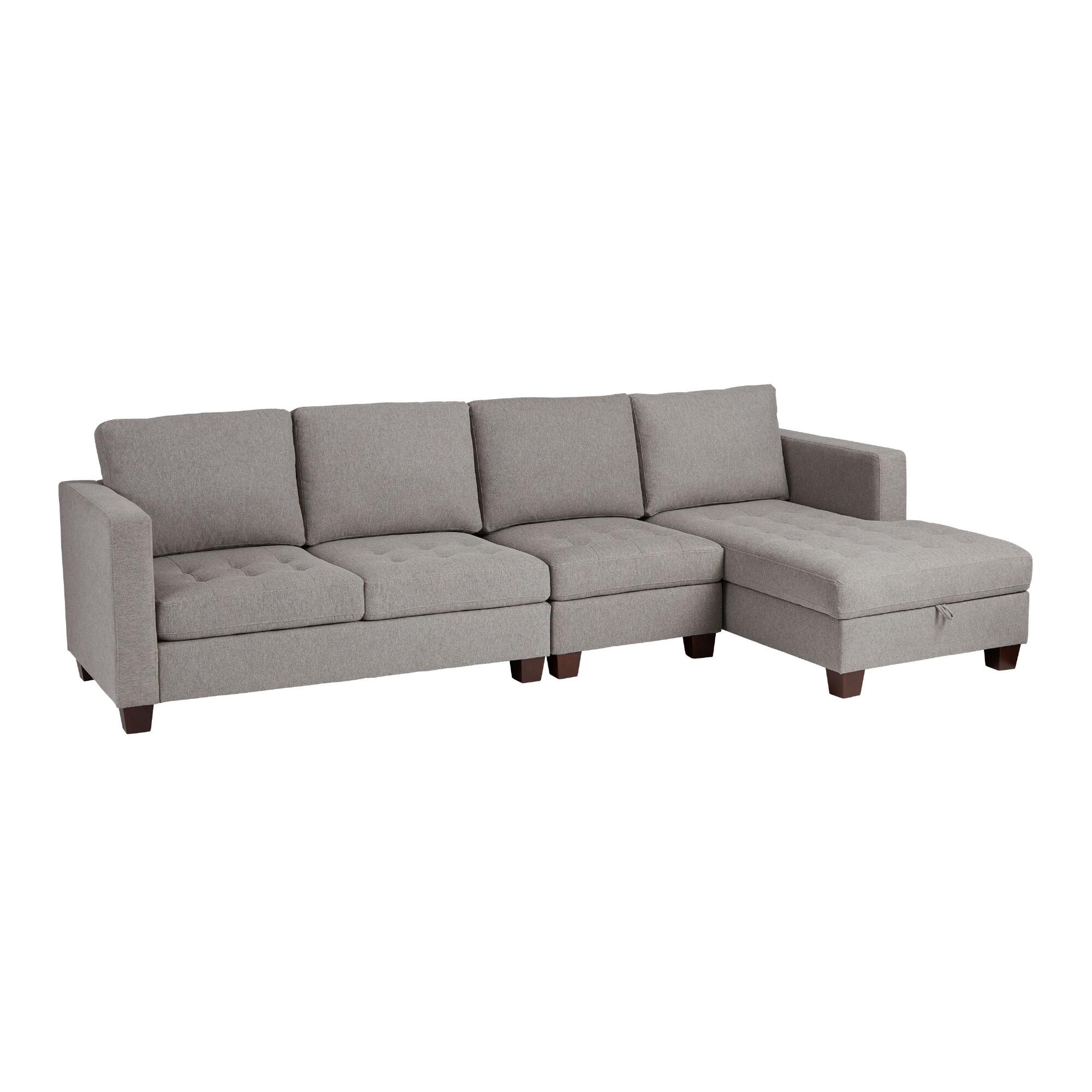 Gray Right Facing Trudeau 3 Piece Sectional Sofa by World Market