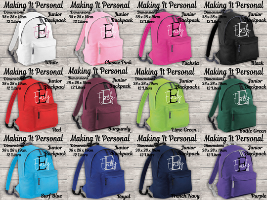 Small Backpack Names Buy Personalised Inital & Name 12 Litres Backpack Add Your Name Back To ...