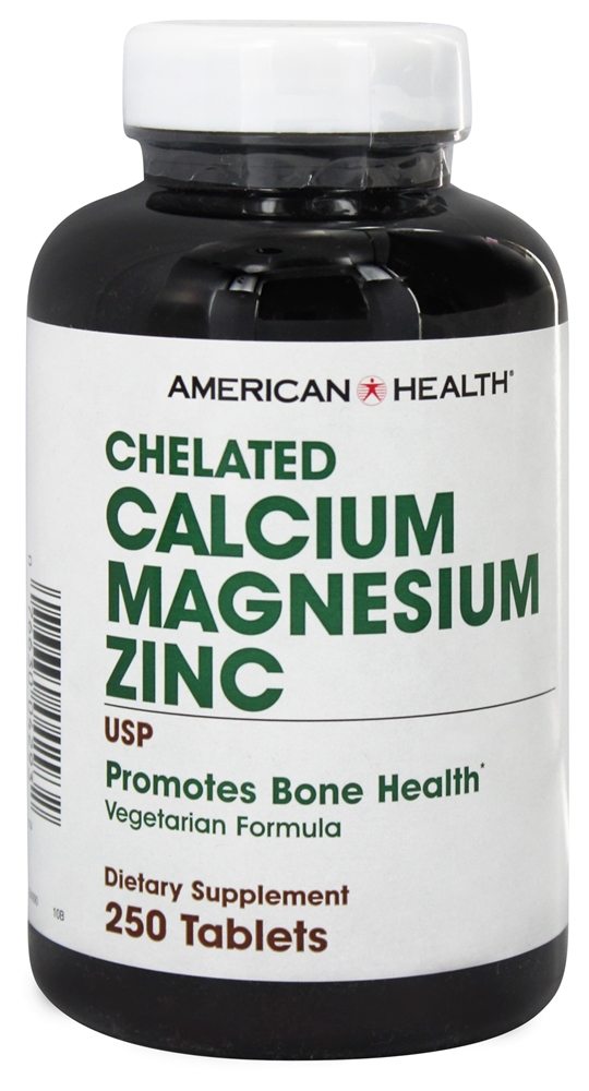 American Health - Chelated Calcium Magnesium Zinc - 250 Tablets