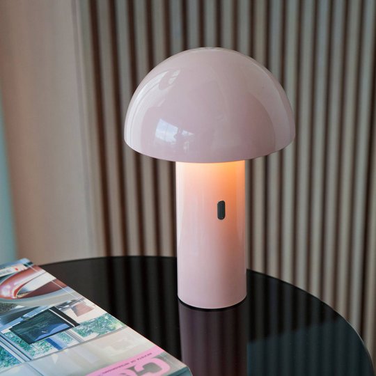 Newgarden Enoki -LED-pöytälamppu, akku, valkoinen