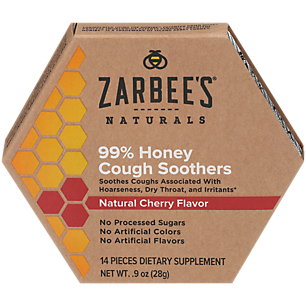 99% Honey Cough Soothers - Related to Hoarseness, Dry Throats and Irritants - Natural Cherry (14 Servings)